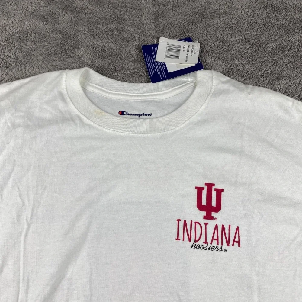 Champion Indiana University T-shirt Mens‎ Medium White Back Graphic - Picture 3 of 16